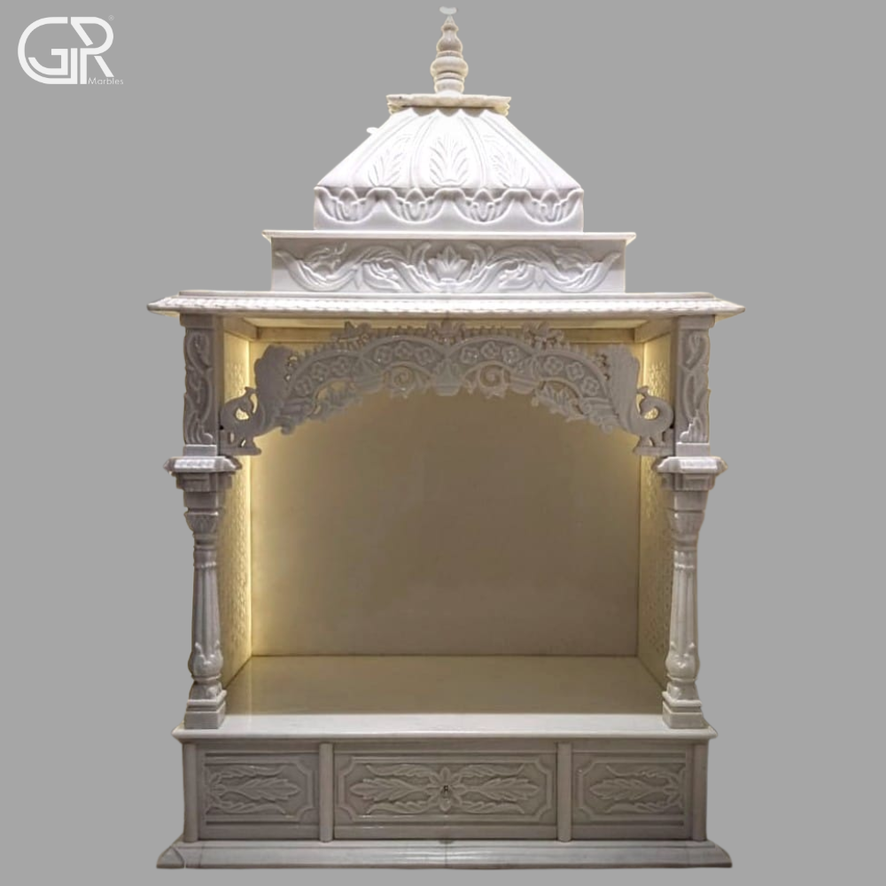 White marble pooja mandir
