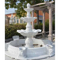 Marble white 3 tier water fountain
