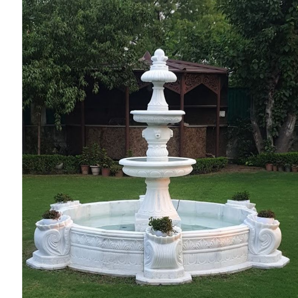 Makrana Carving Marble Fountains - Color: White