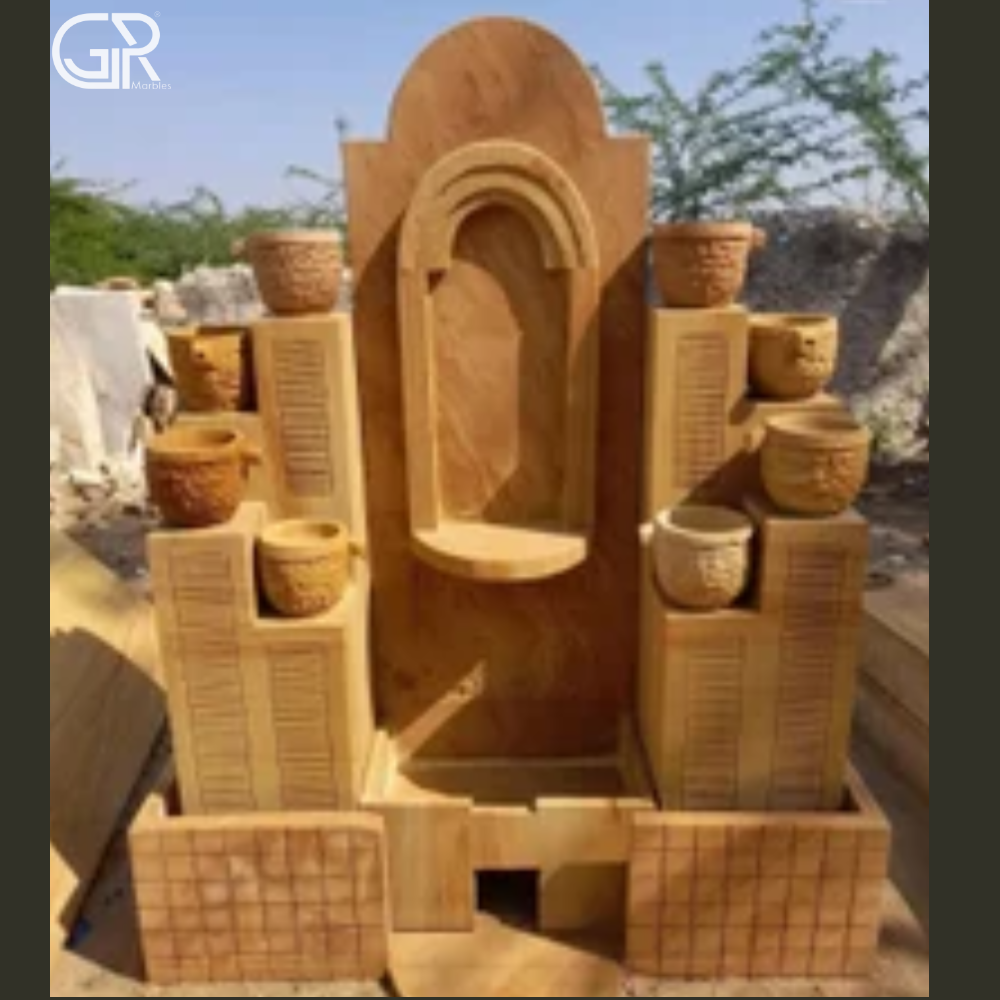 Teakwood Sandstone Water Fountain - Color: Sand