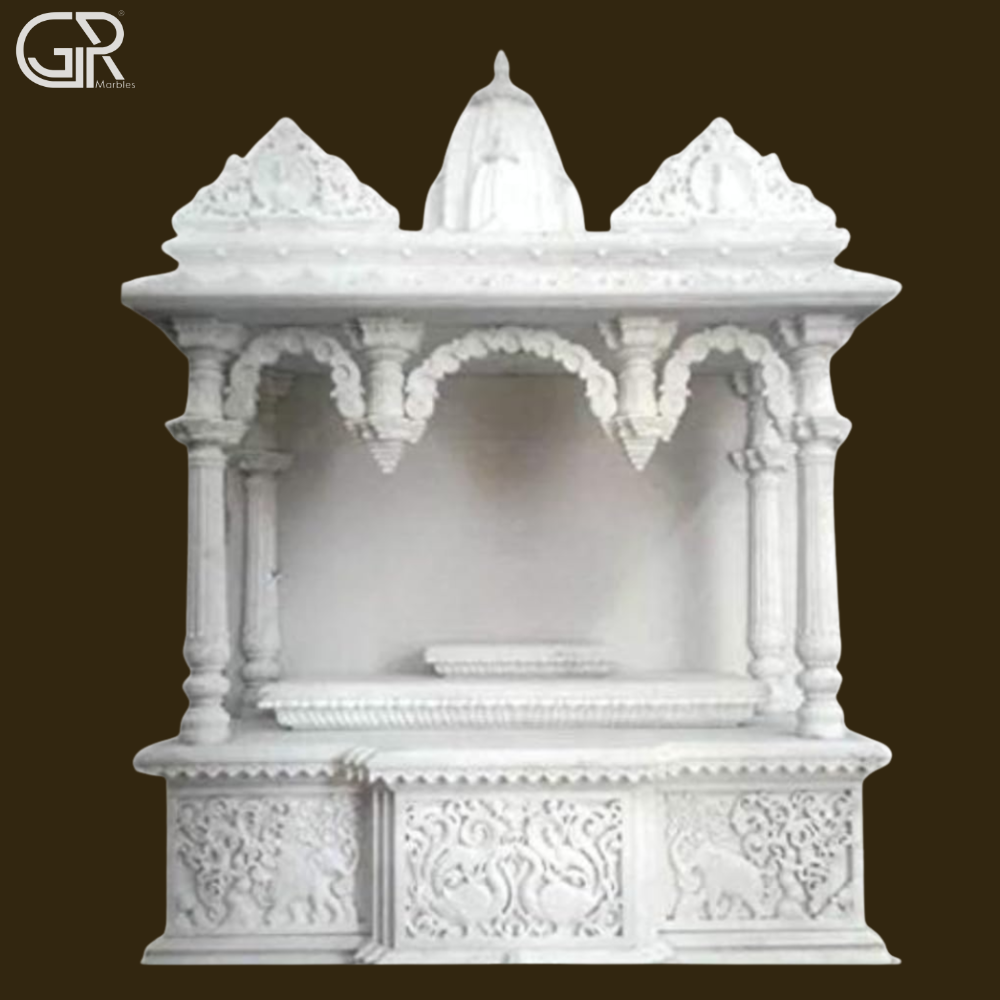 Carved Makrana marble Mandir