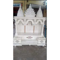 Carved Makrana marble indoor mandir