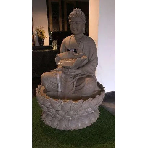 Teakwood Stone Buddha Fountain