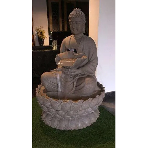 teakwood stone buddha fountain