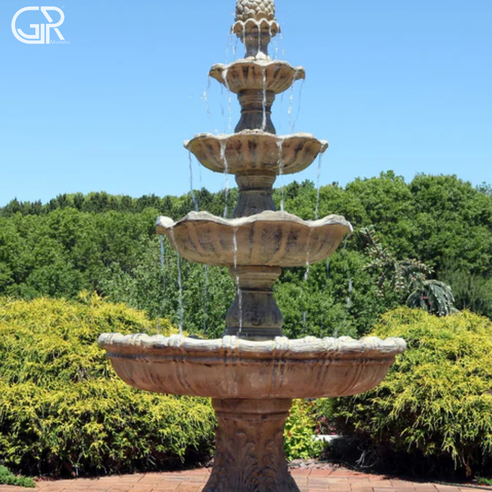 Garden sandstone water fountain
