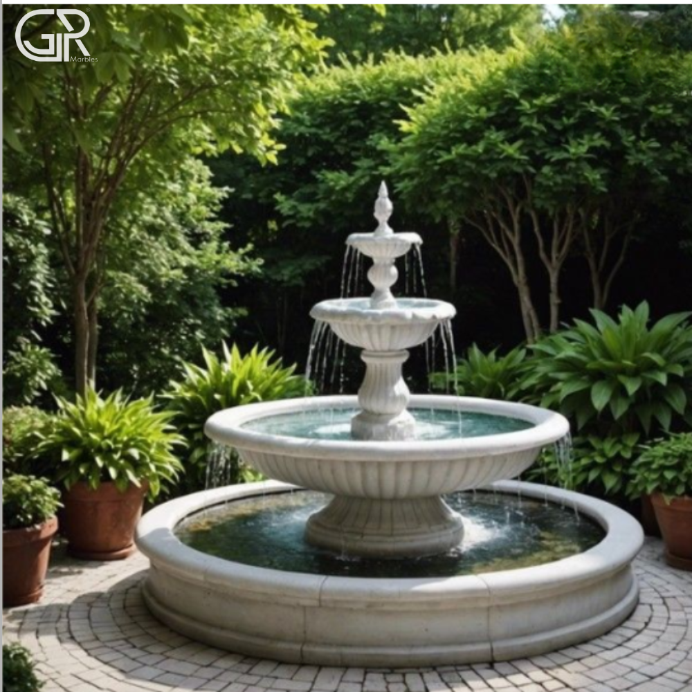 Marble Carved Outdoor Fountain