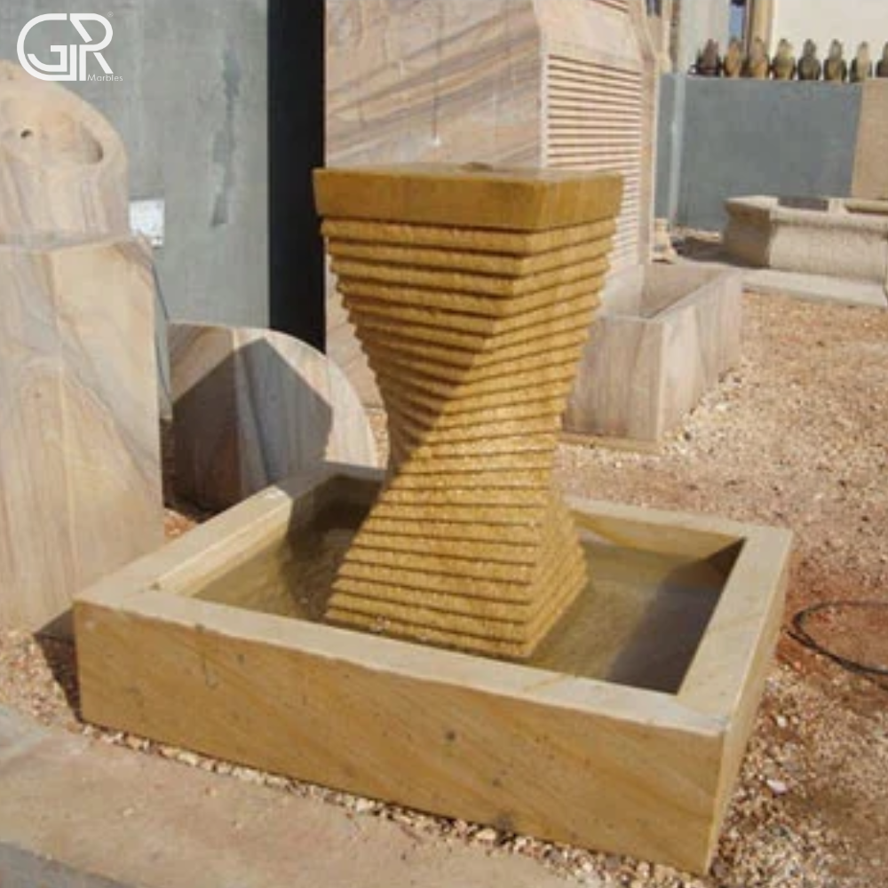 Outdoor Decorative Beautiful Sandstone Water Fountain