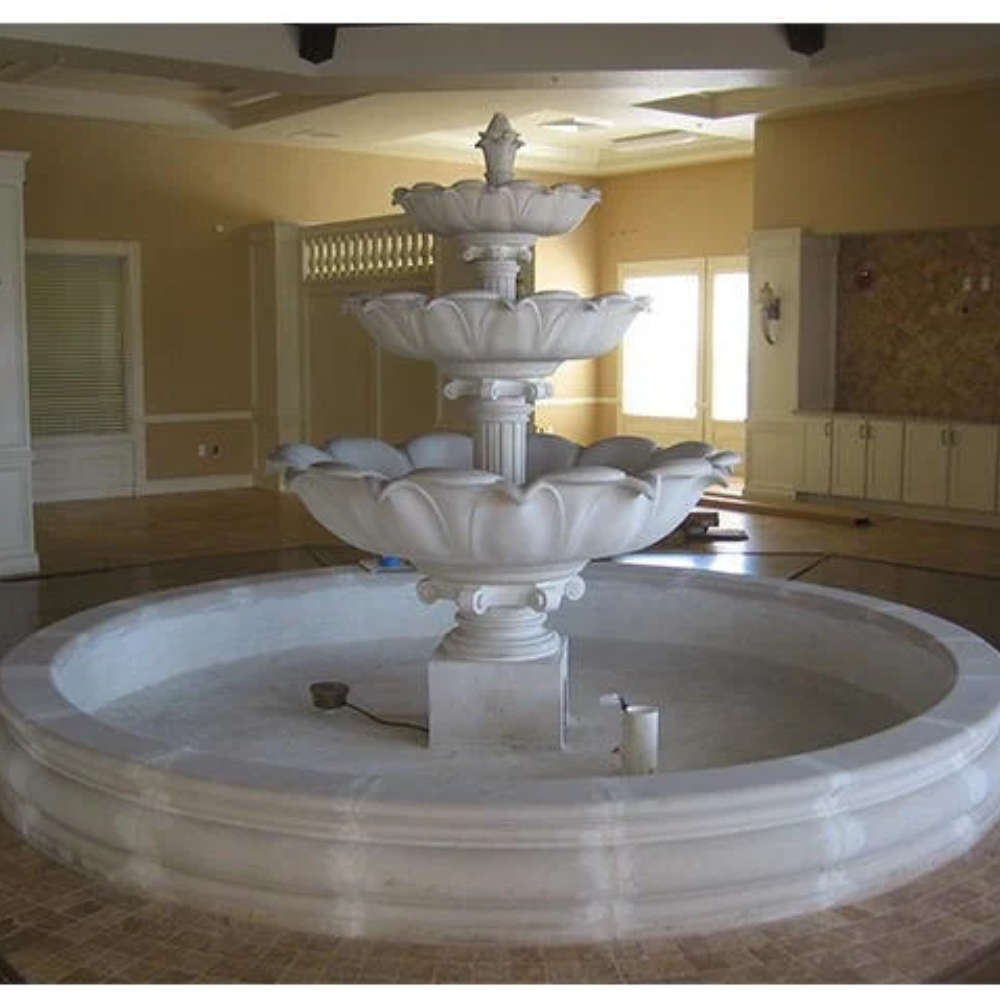 3 Tier Stylish Marble Fountain - Color: White