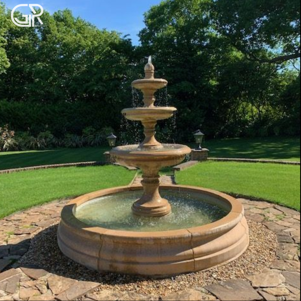 sandstone garden fountain 