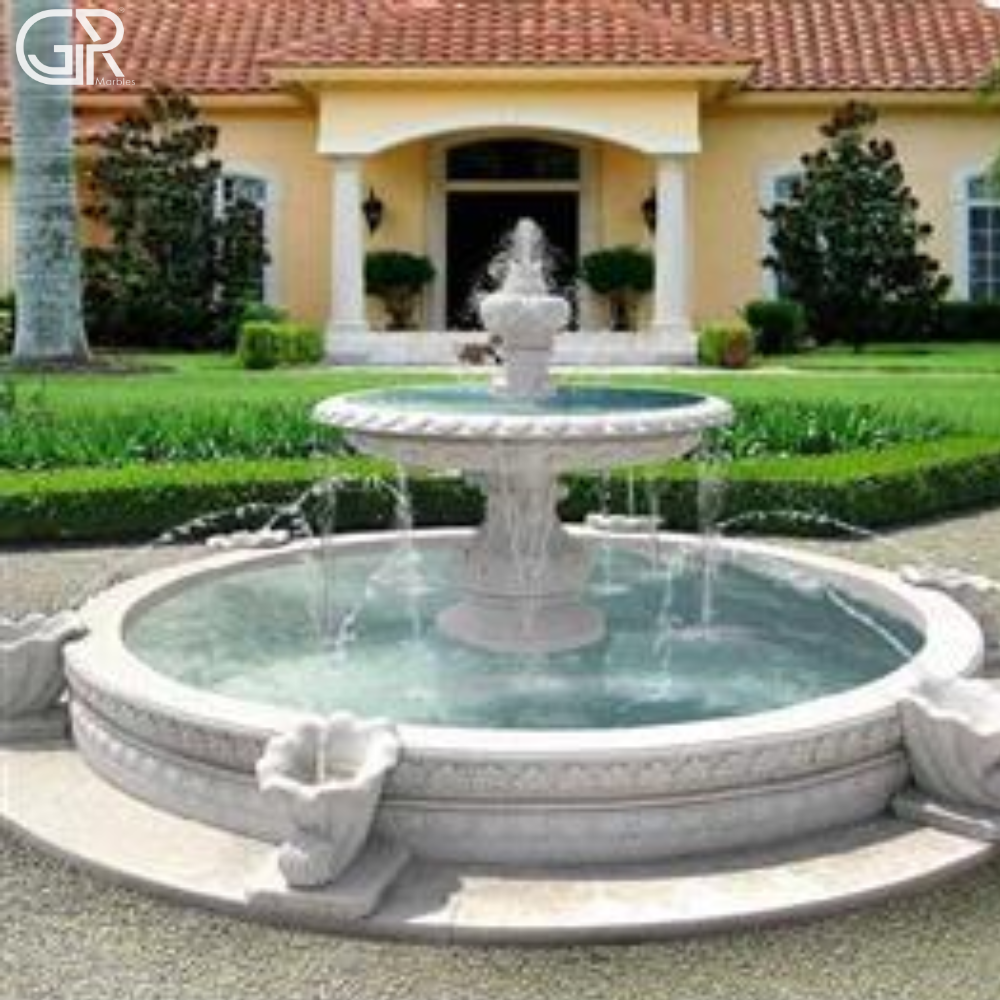 Marble 3 tier water fountain