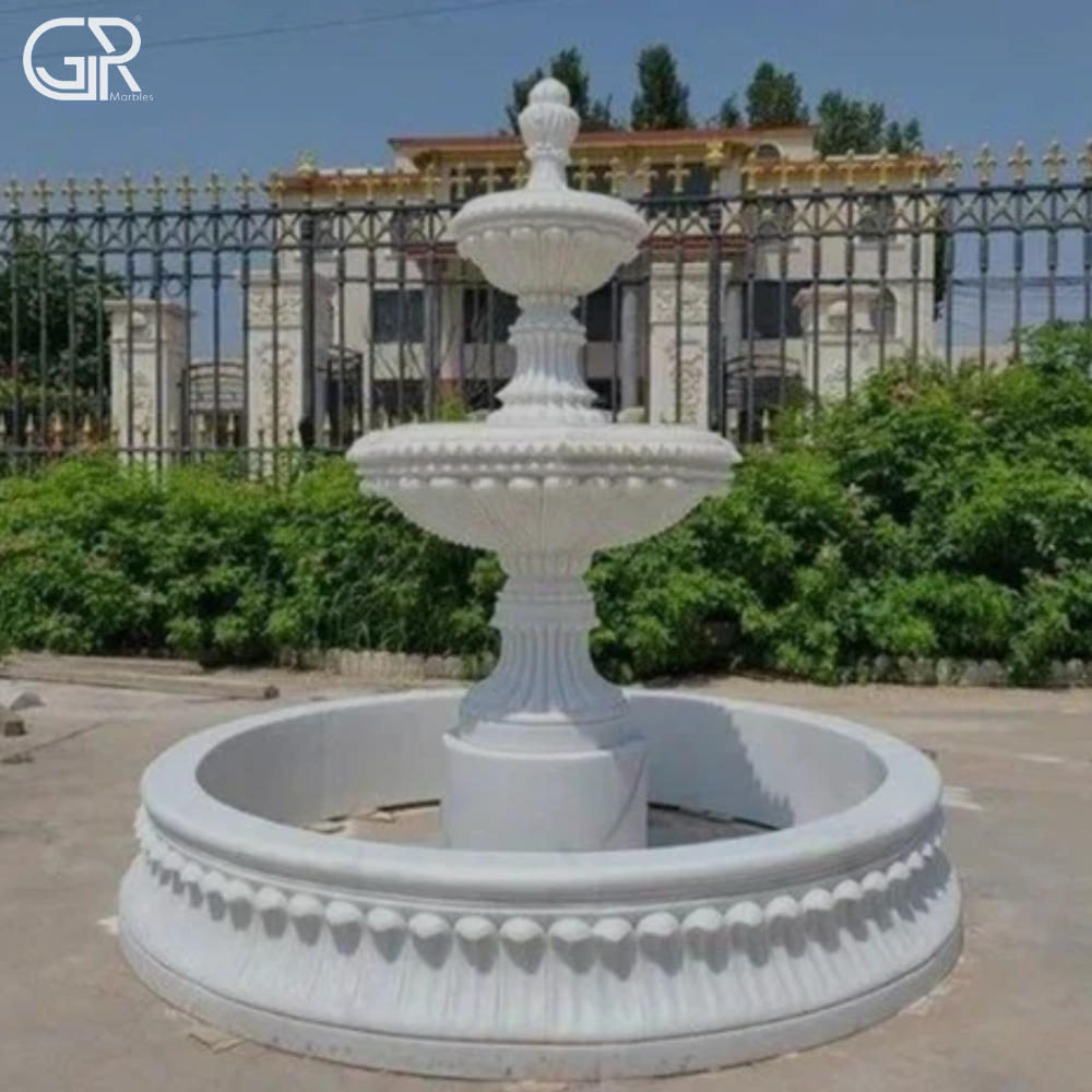 carving marble fountain