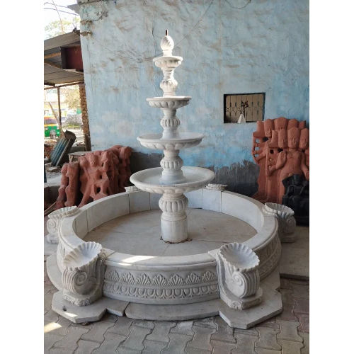 White Stylish Carving Marble Fountain