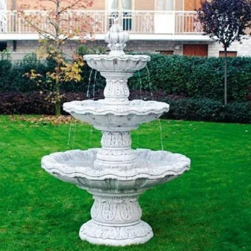 White Marble Water Fountain - Pool Size: Medium