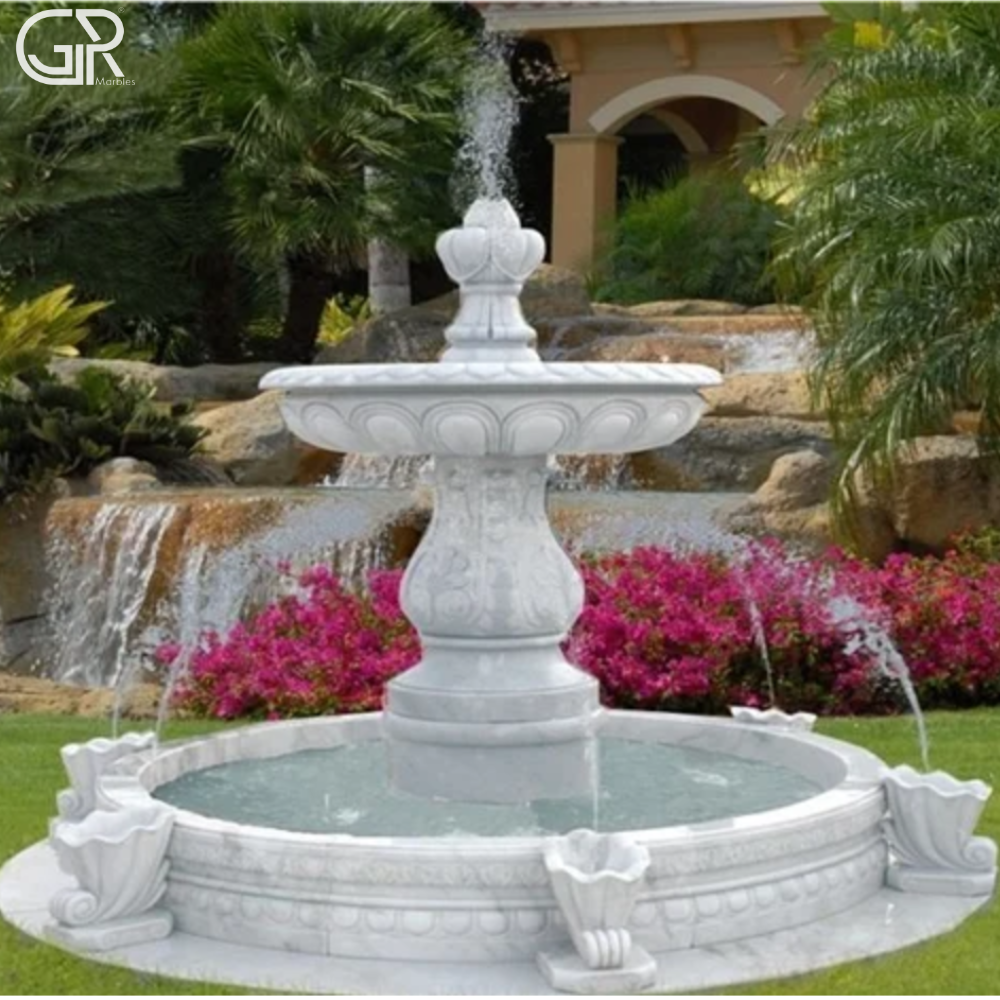 gorgeous outdoor marble fountain