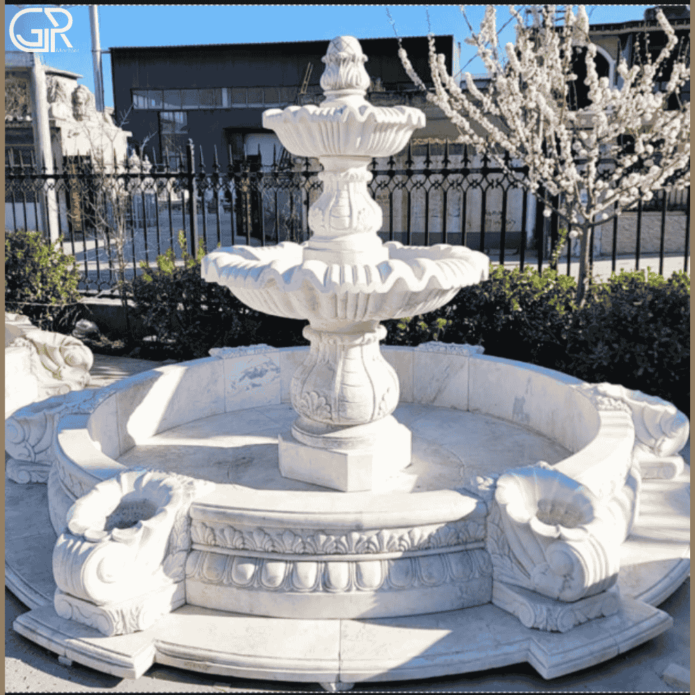 White Marble Water Fountain