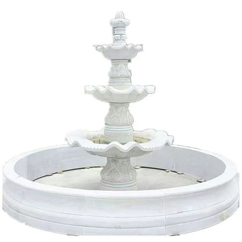 round marble water fountain