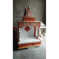 Painted White Marble Pooja Temple