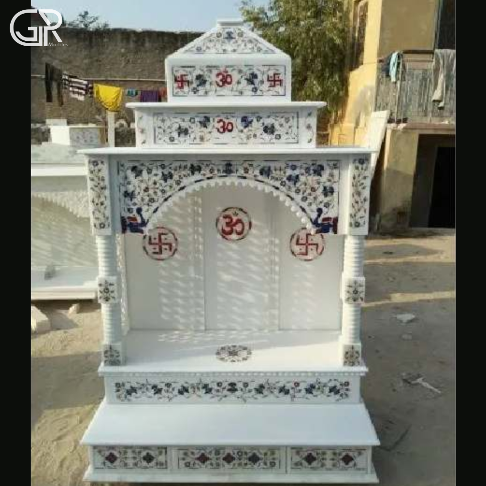 Inlay Pure White Marble Temple