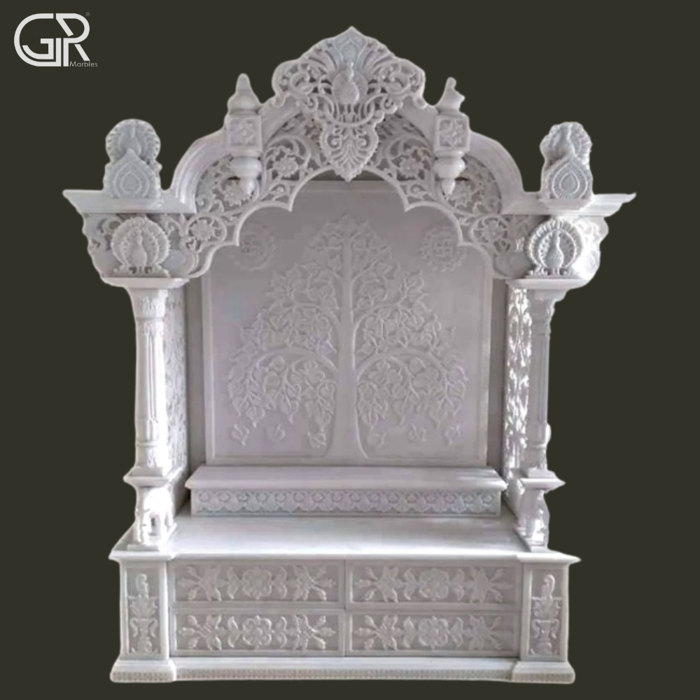 Makrana Polished White Marble Temple