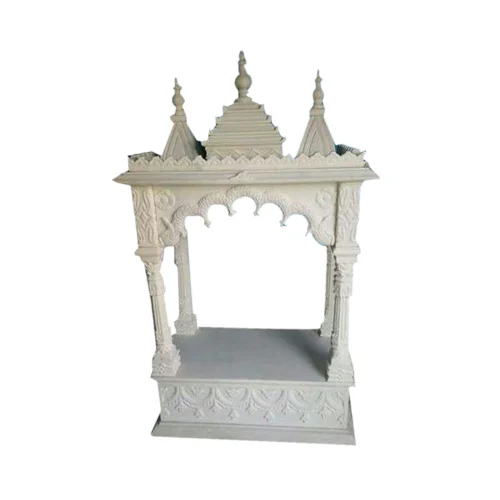 Spacious Solid White Marble Temple - Use: Home Decoration