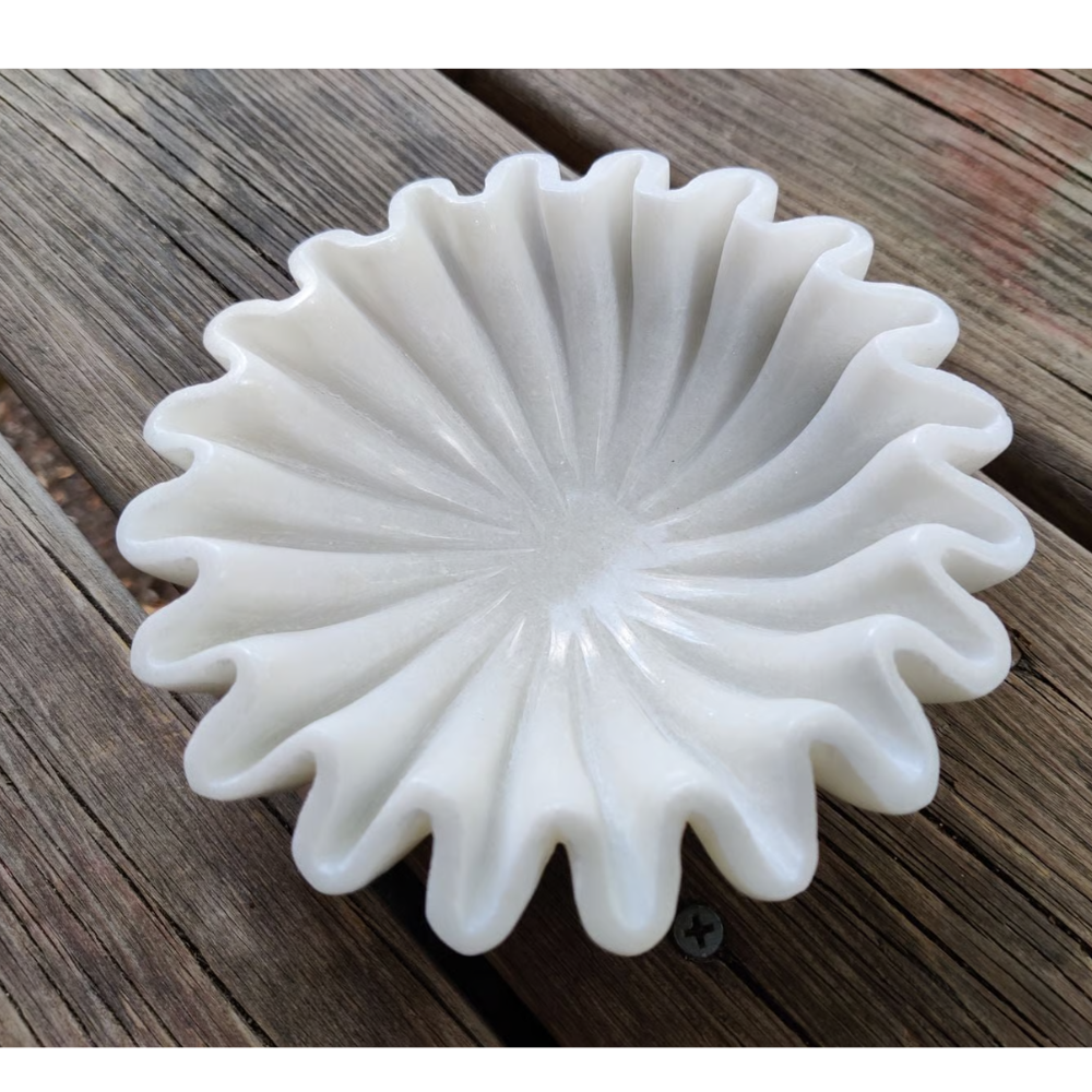 White Marble Decorative Bowl - Hardness: High