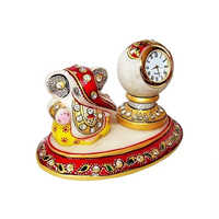 marble Clock With Ganesh Ji idol