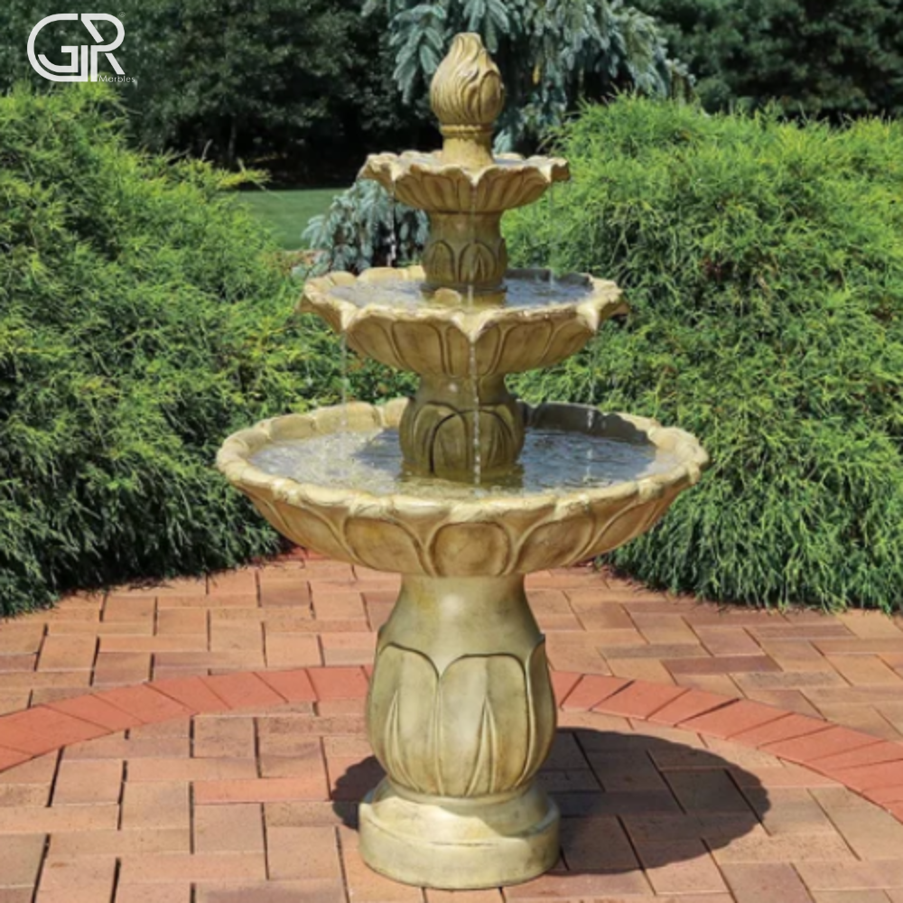 Sandstone carved water fountain
