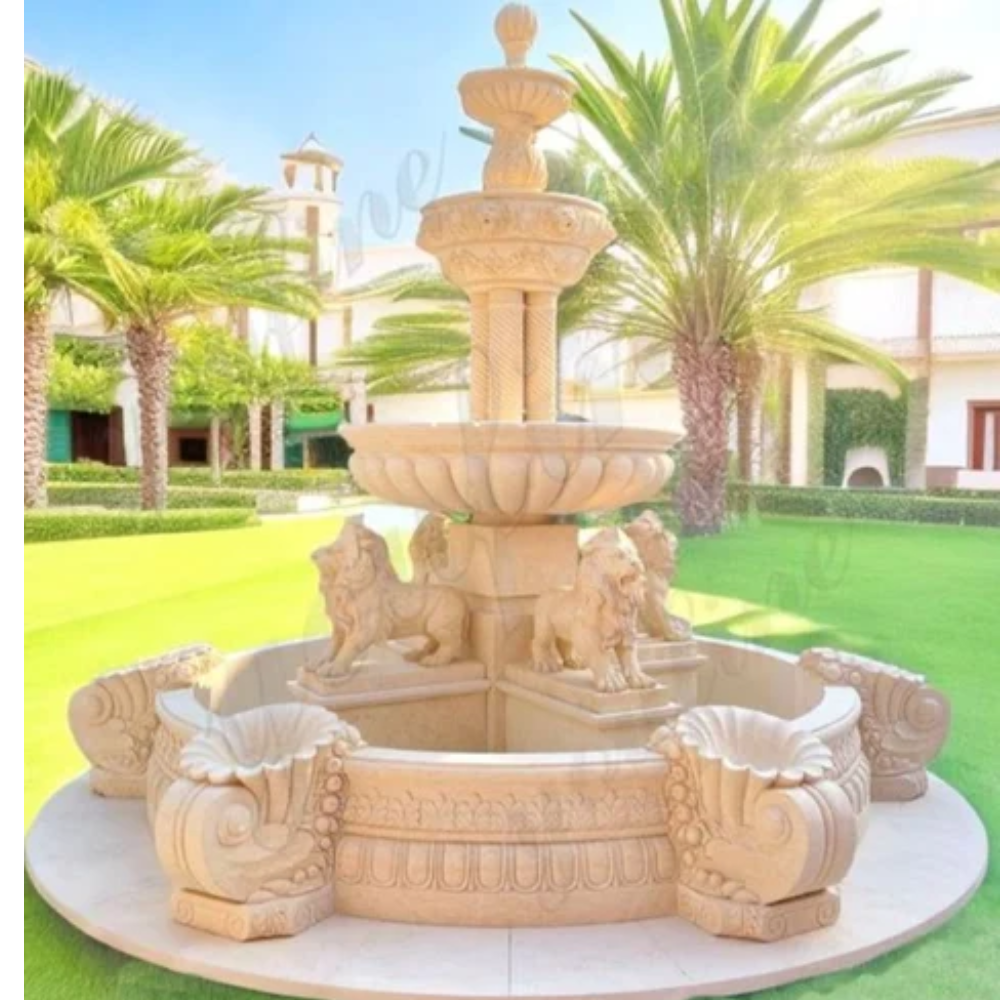 Sandstone Garden Water Fountain - Color: Off White