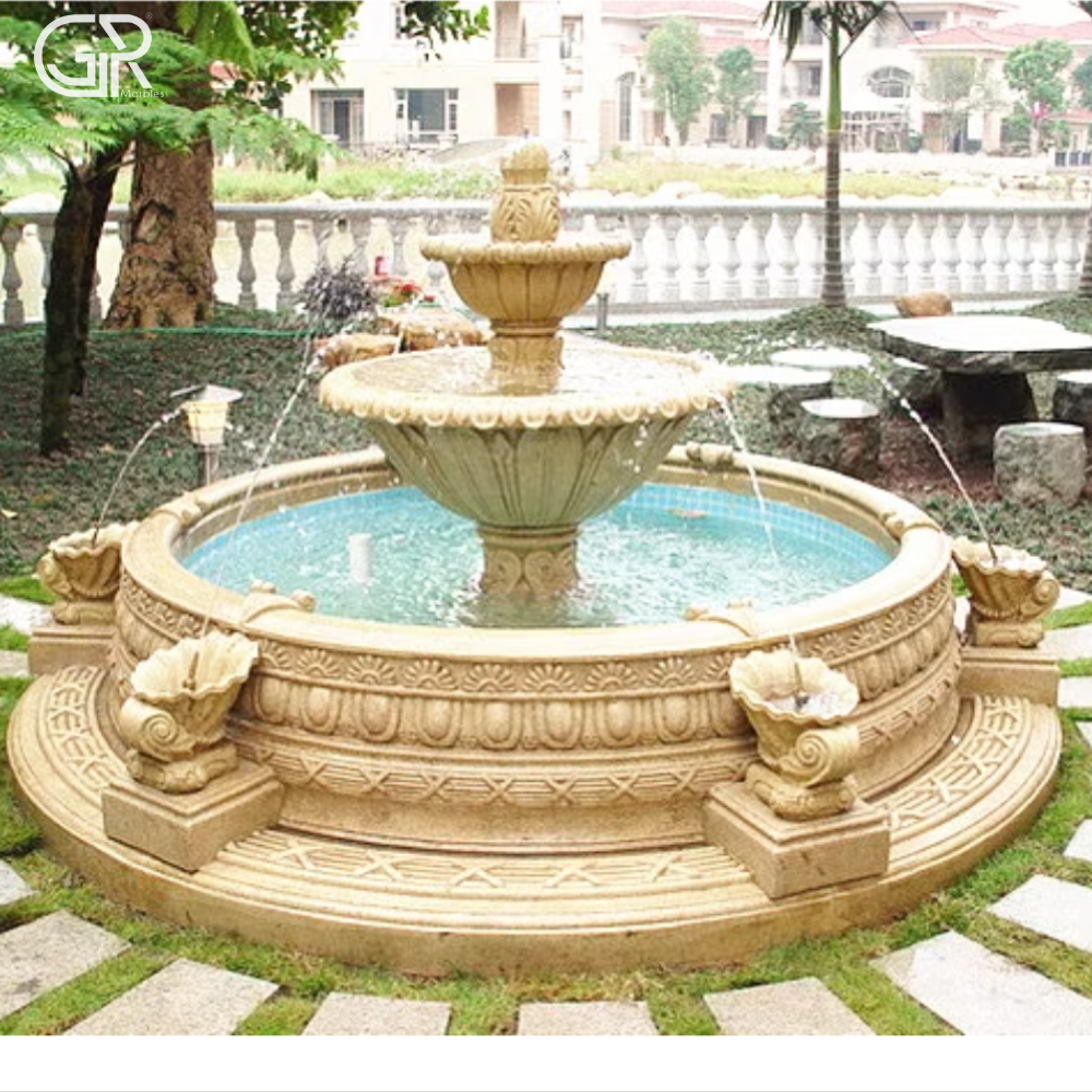 sandstone garden water fountain