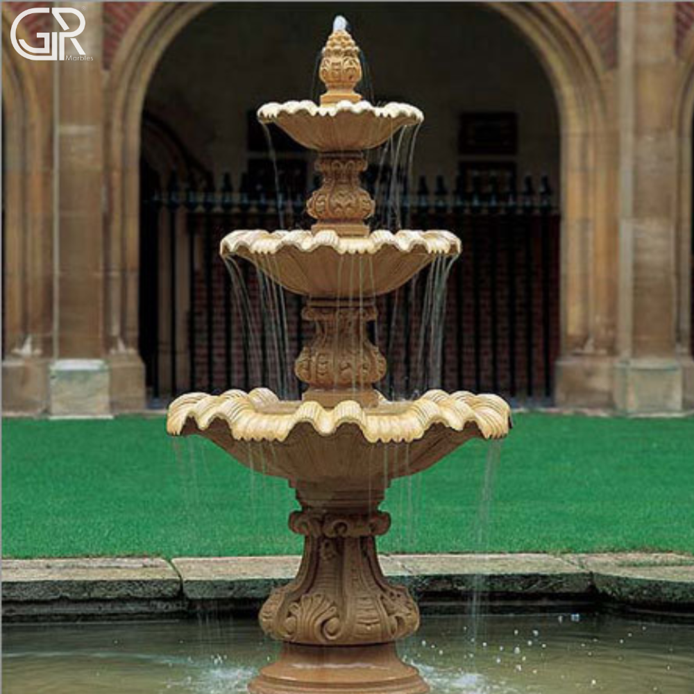 designing sandstone outdoor fountain