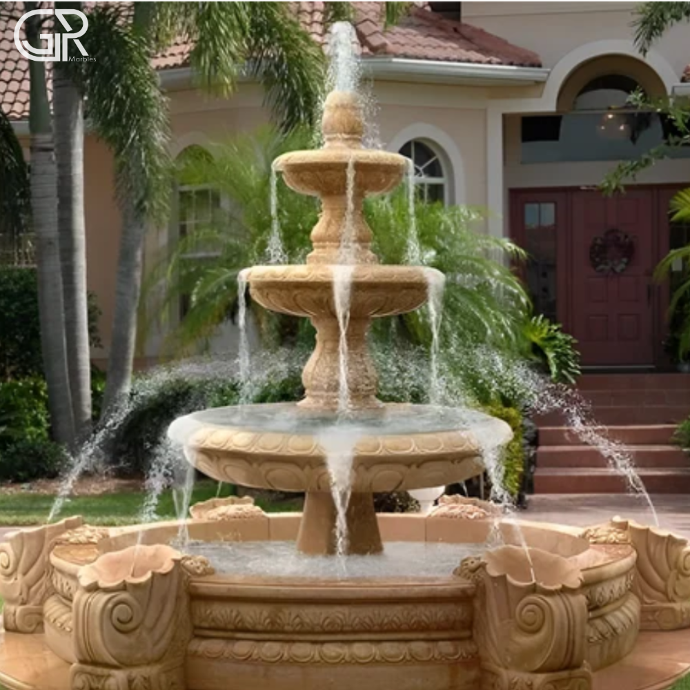 sandstone outdoor waterfall