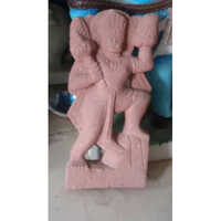 Red Hanuman Sandstone Statue