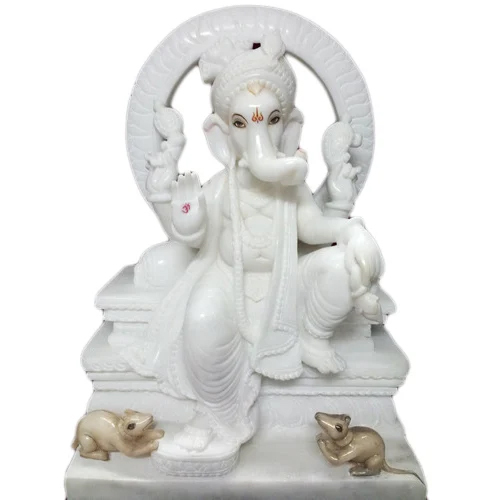 white marble lord ganesh idol