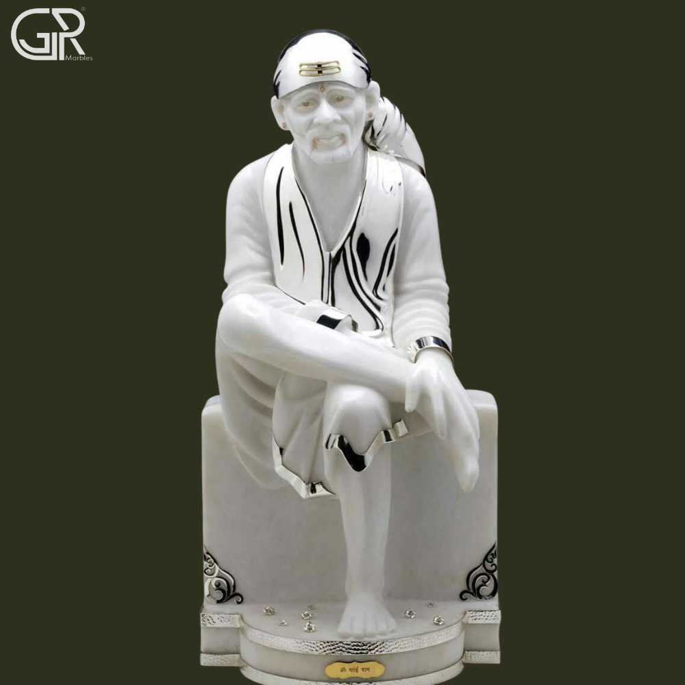 Lord Sai Baba Marble Statue - Color: White