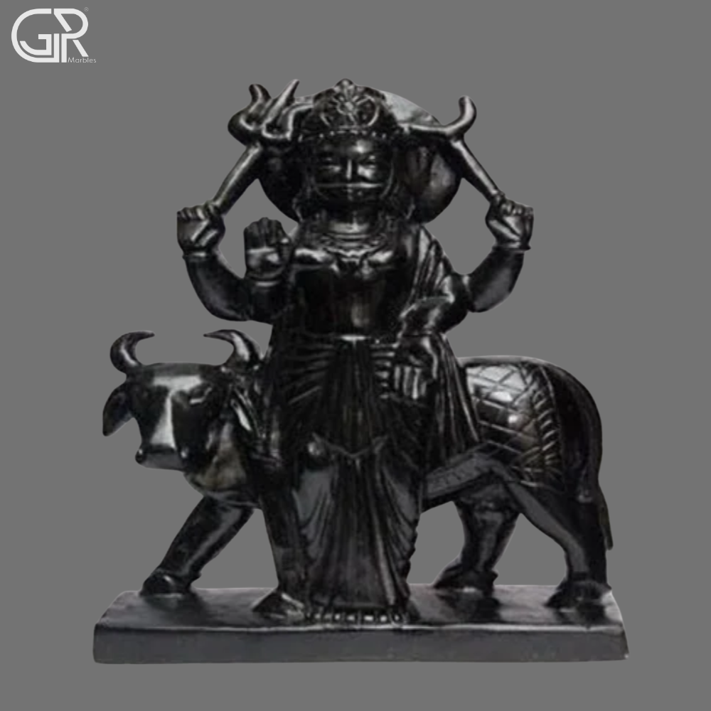 Black Marble Shani Dev Statue