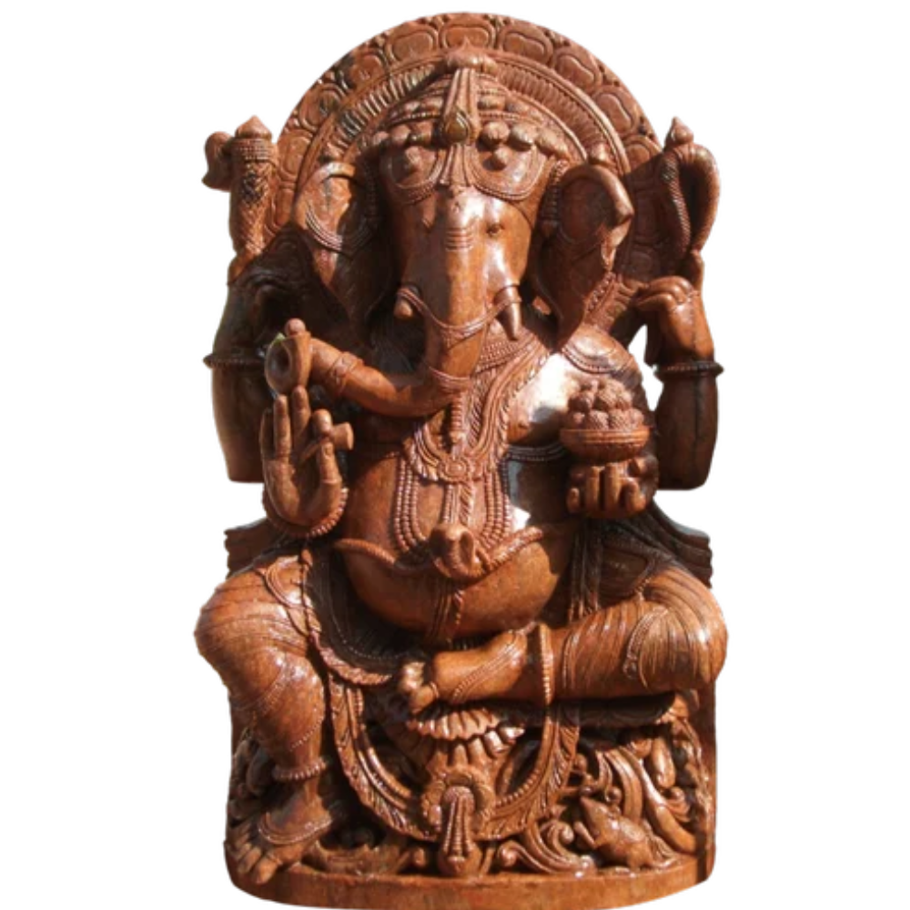 Sandstone Ganapati Statue - Color: Beige