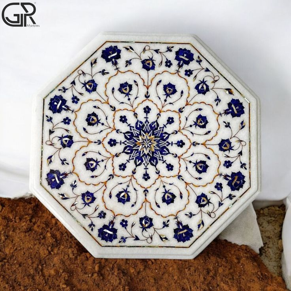 Marble Inlay Table Tops - Regional Style: Indian