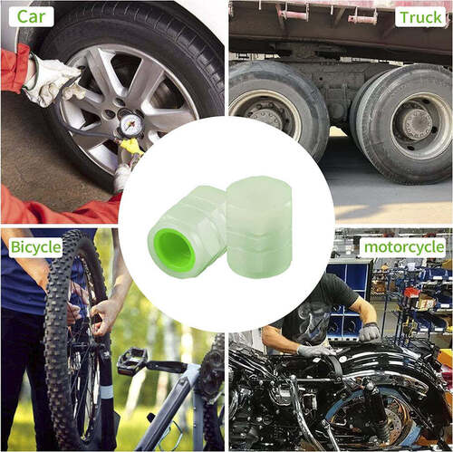 Tyre Valve Caps Luminous Glow Car Tire Air Stem Valve Cap Covers (4 Pcs) (0547)