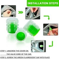 Tyre Valve Caps Luminous Glow Car Tire Air Stem Valve Cap Covers (4 Pcs) (0547)