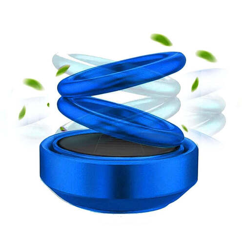 Solar Power Car Aroma Diffuser 360Double Ring Rotating Design Car Fragrance Diffuser Car Perfume Air Freshener for Dashboard Home Office (6319)