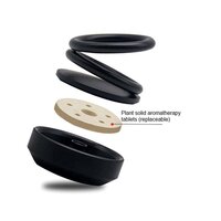 Solar Power Car Aroma Diffuser 360Double Ring Rotating Design Car Fragrance Diffuser Car Perfume Air Freshener for Dashboard Home Office (6319)