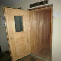 Glossy Deodhar Wooden Sauna Cabinet