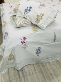 cotton hand block printed bedsheet