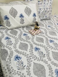 cotton hand block printed bedsheet