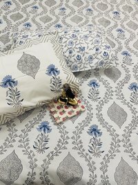 cotton hand block printed bedsheet