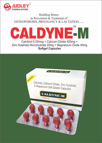 Capsule Soft Gel Calcitriol 0.25mcg + Calcium Citrate 425mg + Zinc sulphate  Mono 20mg + Magnesium Oxide 40mg