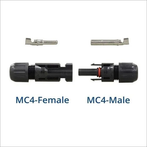 Solar MC4 Connectors - Aluminium, MC4 Size, Black Color | Unique Locking Mechanism, Extreme Weather Resistance, High Conductivity, Lightweight 20g