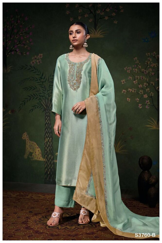 Ladies Designer Suit - Color: Pink-White