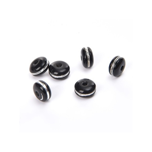 Black And White Striped Acrylic Beads