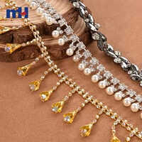 Custom Pearl Rhinestone Tassel Trim